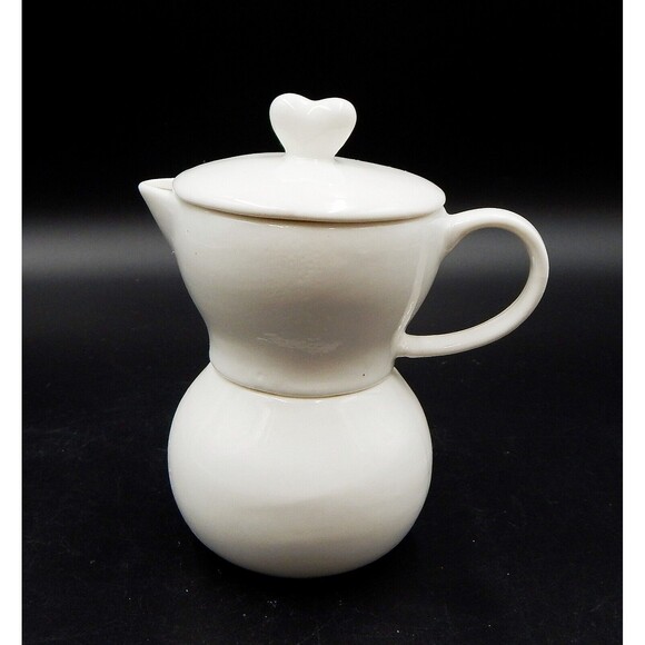 Debora Carlucci White Porcelain Creamer and Sugar Holder in One With Spoon - Picture 4 of 13